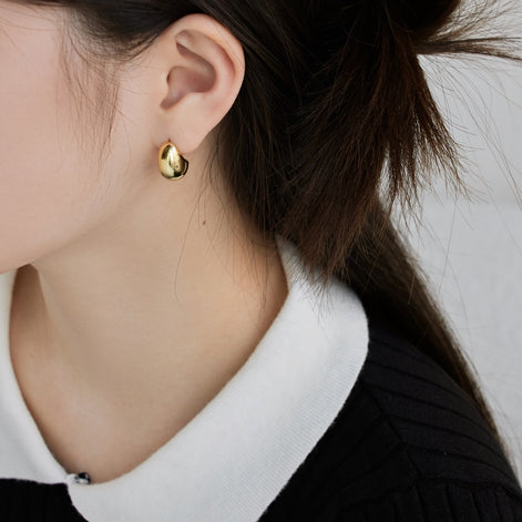 Chunky hoop earrings 18K gold-plated made of 925 silver