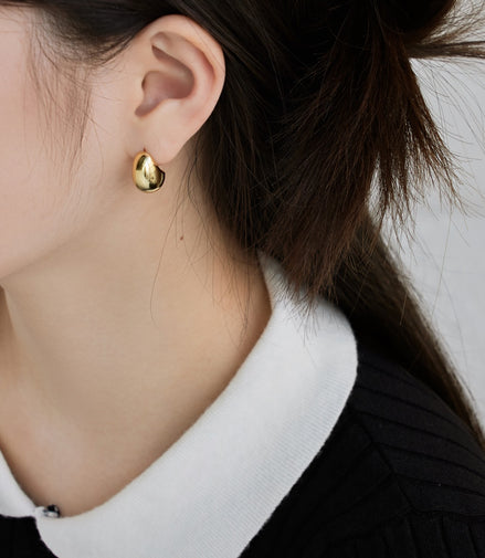 Chunky hoop earrings 18K gold-plated made of 925 silver