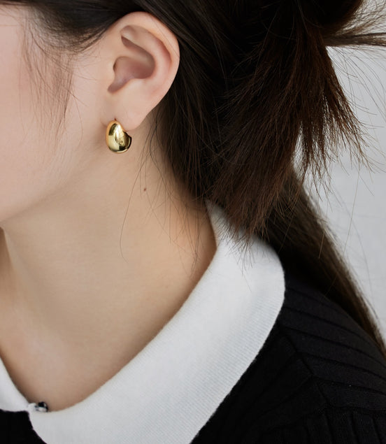 Chunky hoop earrings 18K gold-plated made of 925 silver