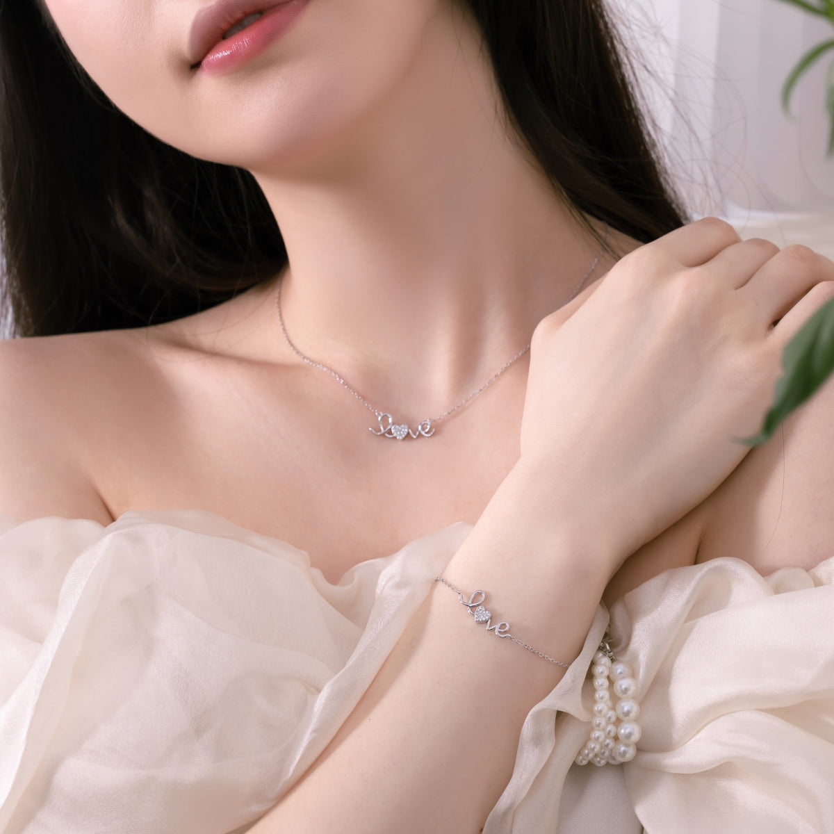 925 Sterling Silver Armand-Love with Zirconia Stones