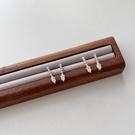 Earrings made of 925 silver gold-plated with zirconia stones