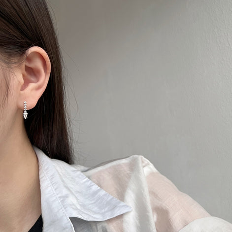 Earrings made of 925 silver gold-plated with zirconia stones