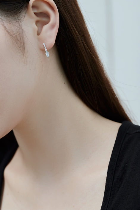 Earrings made of 925 silver gold-plated with zirconia stones