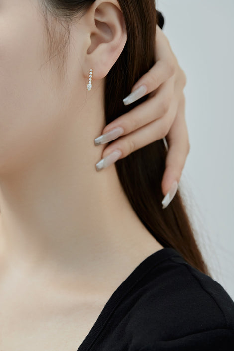 Earrings made of 925 silver gold-plated with zirconia stones