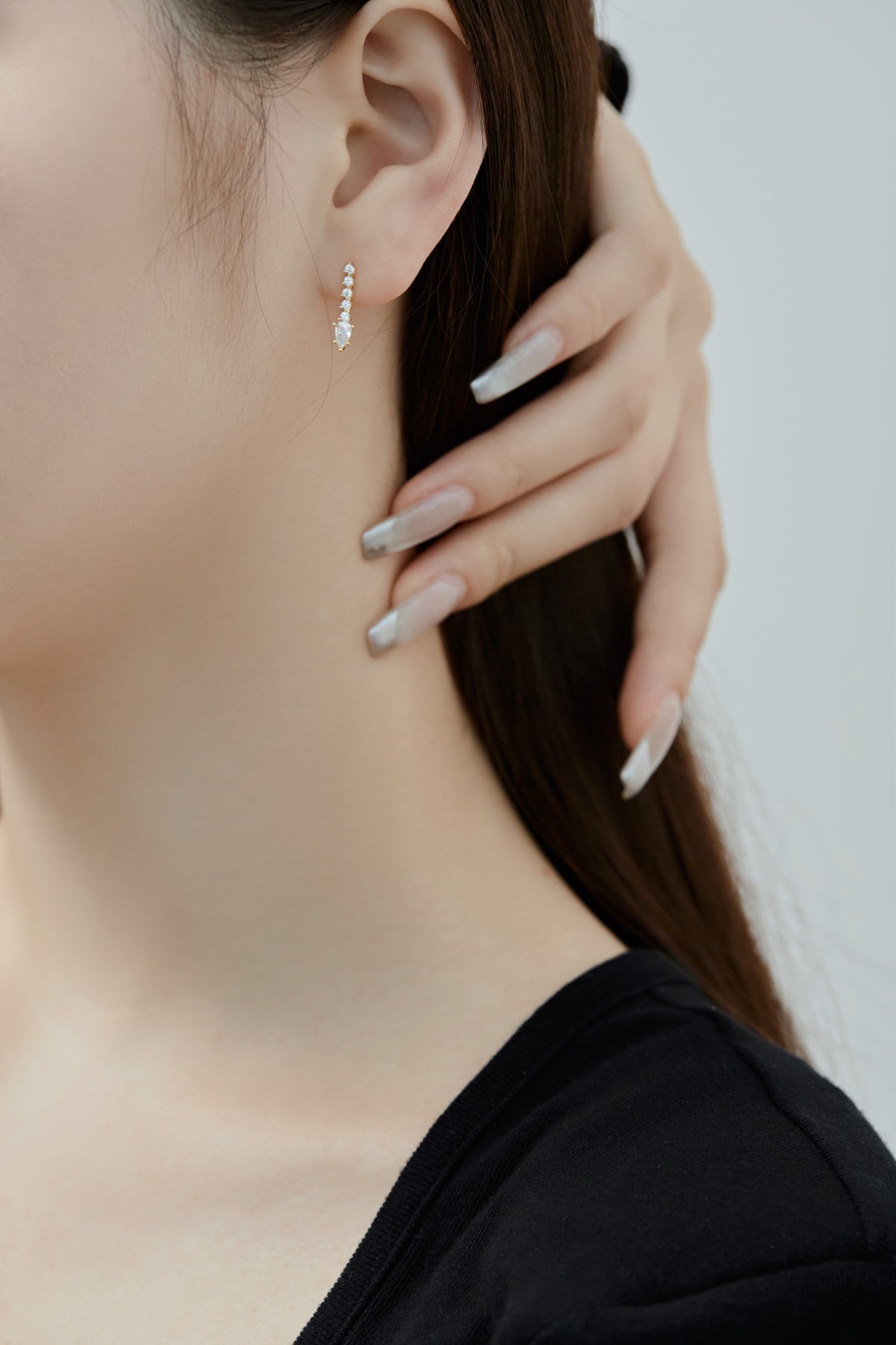 Earrings made of 925 silver gold-plated with zirconia stones