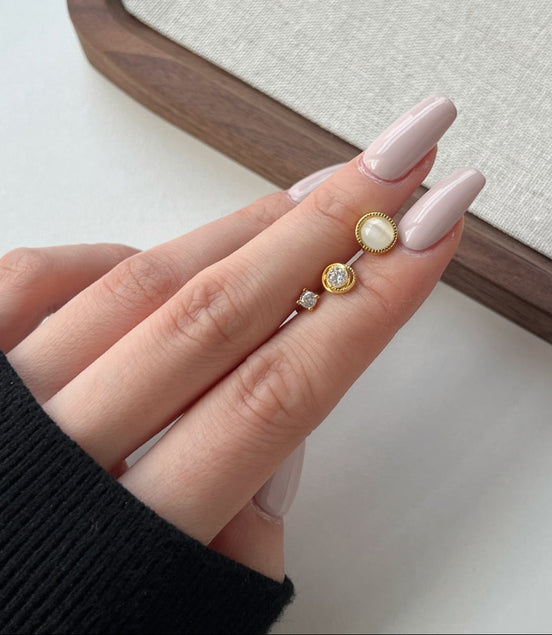 18K gold-plated earring set - Ear Stacking Trio