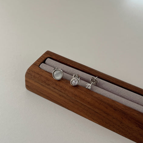 Stud Earring Set 925 Sterling Silver - Ear Stacking Trio