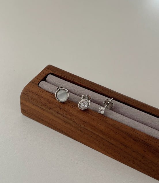 Stud Earring Set 925 Sterling Silver - Ear Stacking Trio