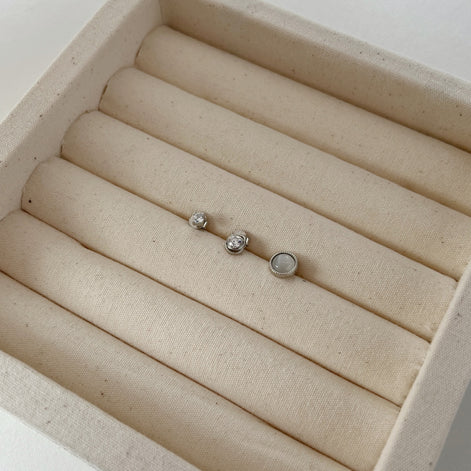 Stud Earring Set 925 Sterling Silver - Ear Stacking Trio