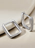 925 silver hoop earrings – square &amp; set with zirconia
