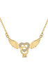 925 silver necklace heart with wings - 18K gold-plated