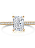 Elegant solitaire ring – 925 silver, 18K gold-plated