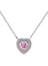 925 Sterling Silver Necklace with Pink Heart Zirconia – Feminine elegance with double sparkle