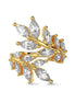 Adjustable ring with leaf motif – 925 silver gold-plated