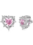 Heart stud earrings 925 silver with zirconia stones