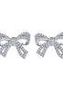Bow earrings made of 925 silver with zirconia