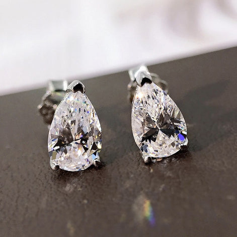 925 silver earrings with drop zirconia