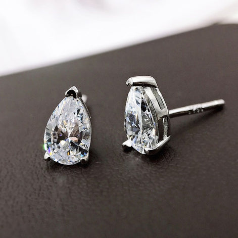 925 silver earrings with drop zirconia