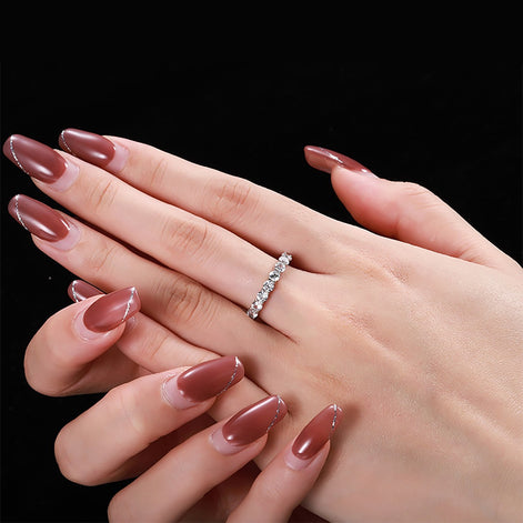 Sterling silver ring set with fine zirconia stones all around