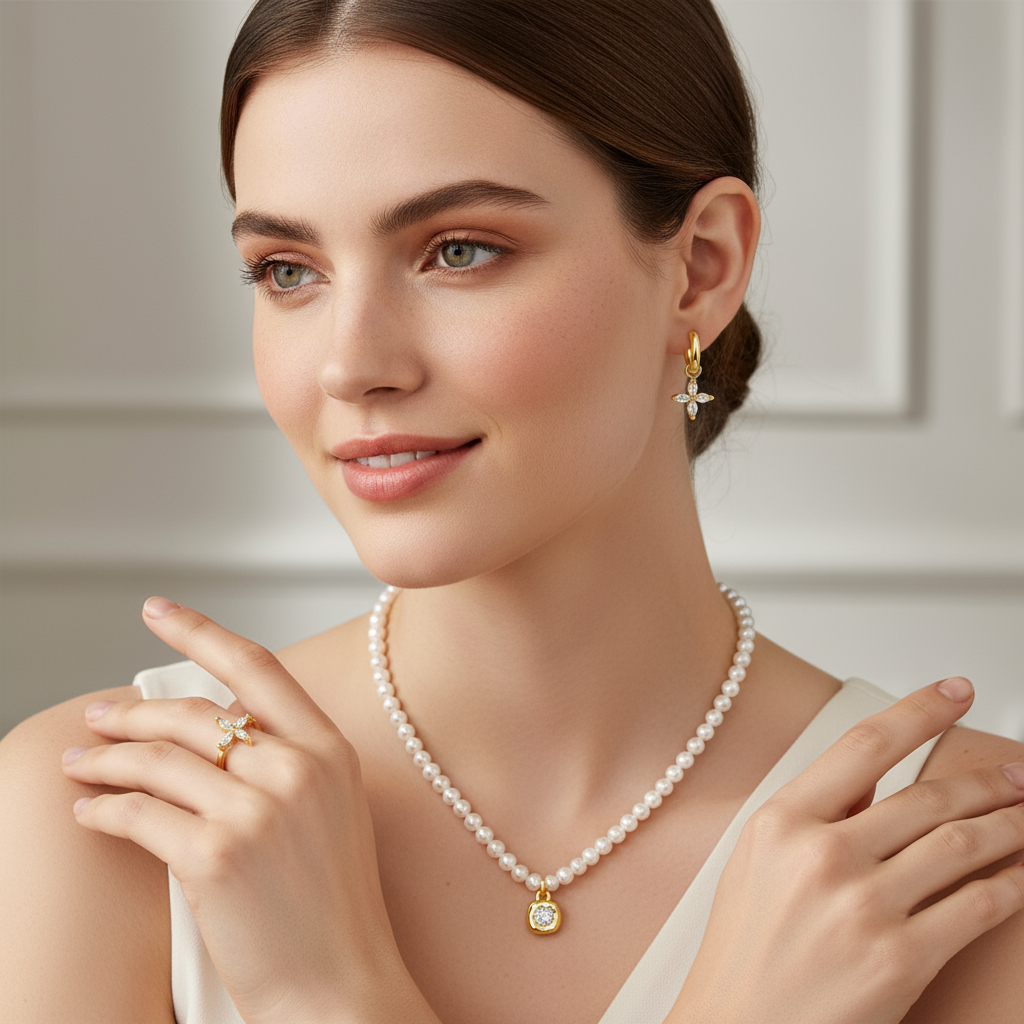 Realistisches Model 4 mit Schmuck